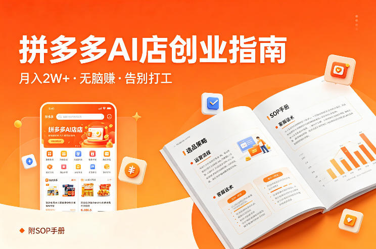 开一家拼多多AI店，月入2W+，无脑賺，告别打工，附SOP手册-选优云网创