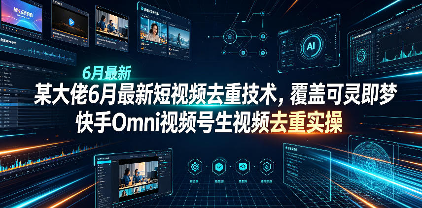 某大佬6月最新短视频去重技术，覆盖可灵即梦快手Omni视频号生视频去重实操-选优云网创