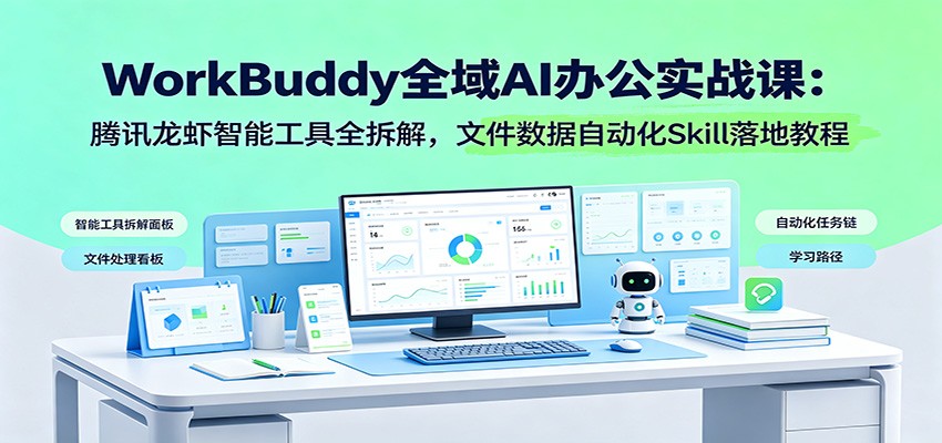 WorkBuddy全域AI办公实战课：腾讯龙虾智能工具全拆解，文件数据自动化Skill落地教程-选优云网创