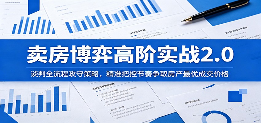 卖房博弈高阶实战2.0：谈判全流程攻守策略，精准把控节奏争取房产最优成交价格-选优云网创