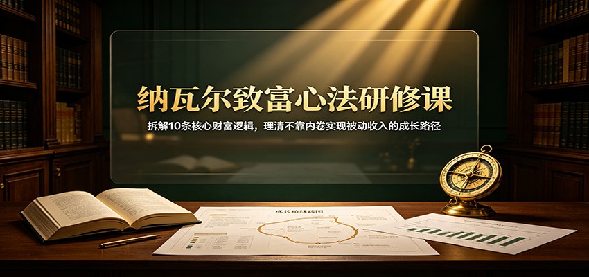 纳瓦尔致富心法研修课：拆解10条核心财富逻辑，理清不靠内卷实现被动收入的成长路径-选优云网创