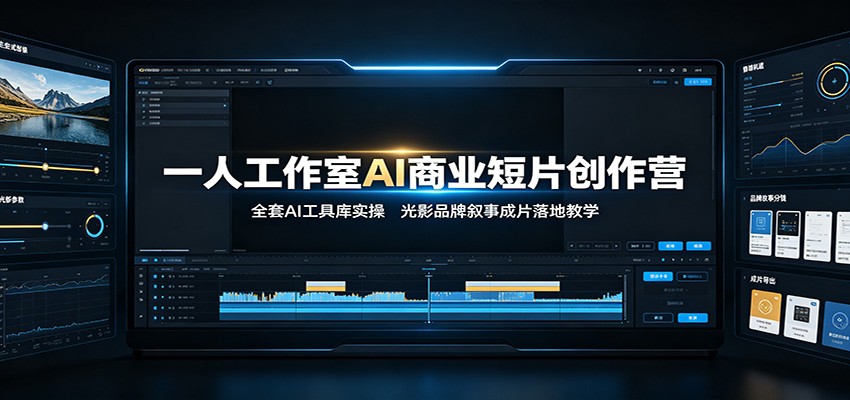 一人工作室AI商业短片创作营：全套AI工具库实操，光影品牌叙事成片落地教学-选优云网创