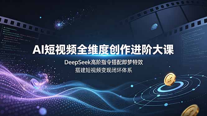 AI短视频全维度创作进阶大课，DeepSeek高阶指令搭配即梦特效，搭建短视频变现闭环体系-选优云网创