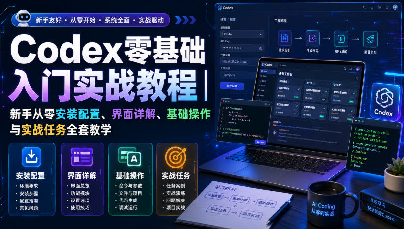 Codex零基础入门实战教程｜新手从零安装配置、界面详解、基础操作与实战任务全套教学-选优云网创