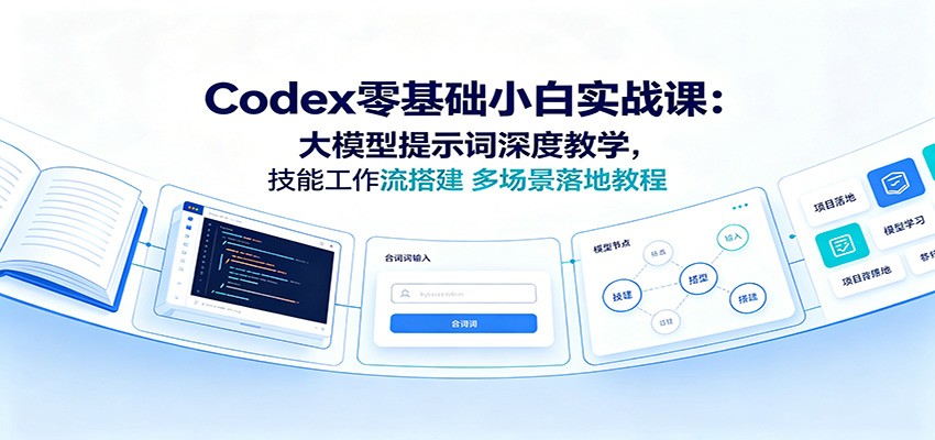 Codex零基础小白实战课：大模型提示词深度教学，技能工作流搭建多场景落地教程-选优云网创
