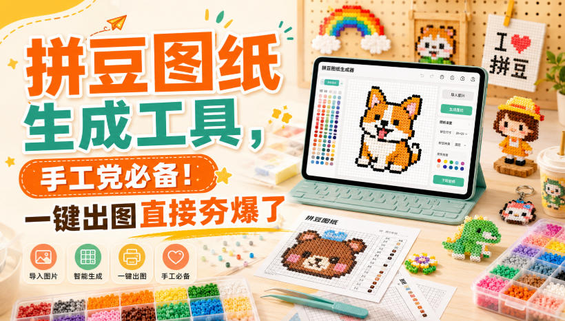 拼豆图纸生成工具，手工党必备！一键出图直接夯爆了-选优云网创